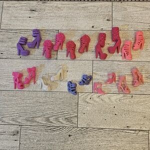 Mattel Barbie Accessories Lot Of Shoes 10 Pair Heels Multicolored Fashionista